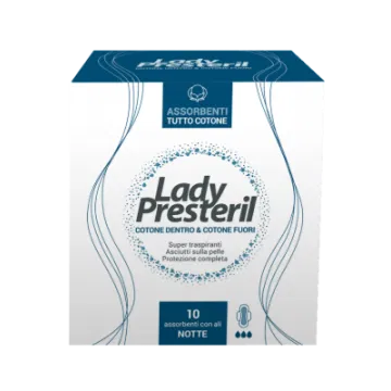 Corman Lady Presteril Cotton Power 10 Assorbenti Notte con Ali